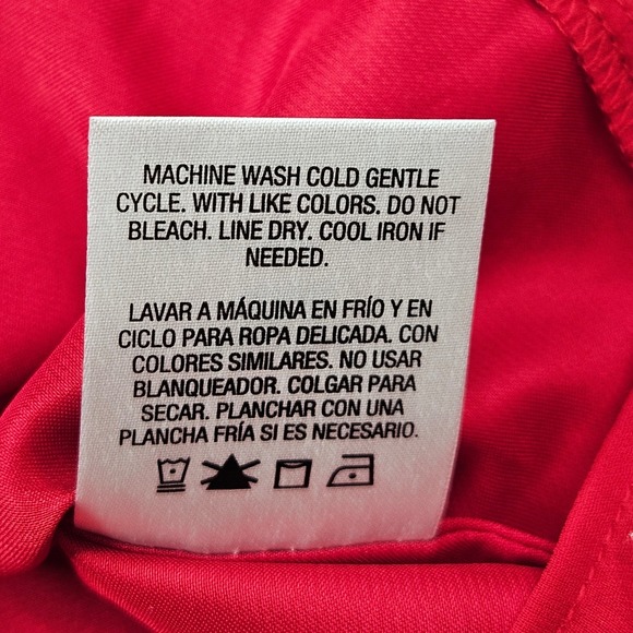 Covington‎ Womens Red Sheer Sleeve Satin Panel Blouse Top Plus Size L/G Large - Picture 6 of 8